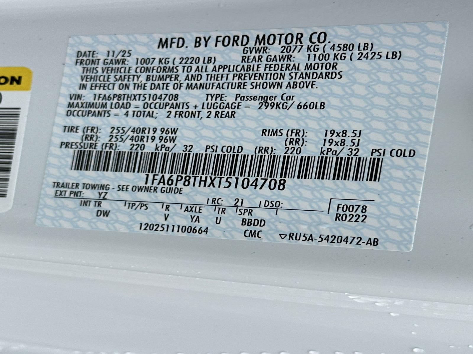 2026 Ford Mustang ECOBOOST FASTBACK