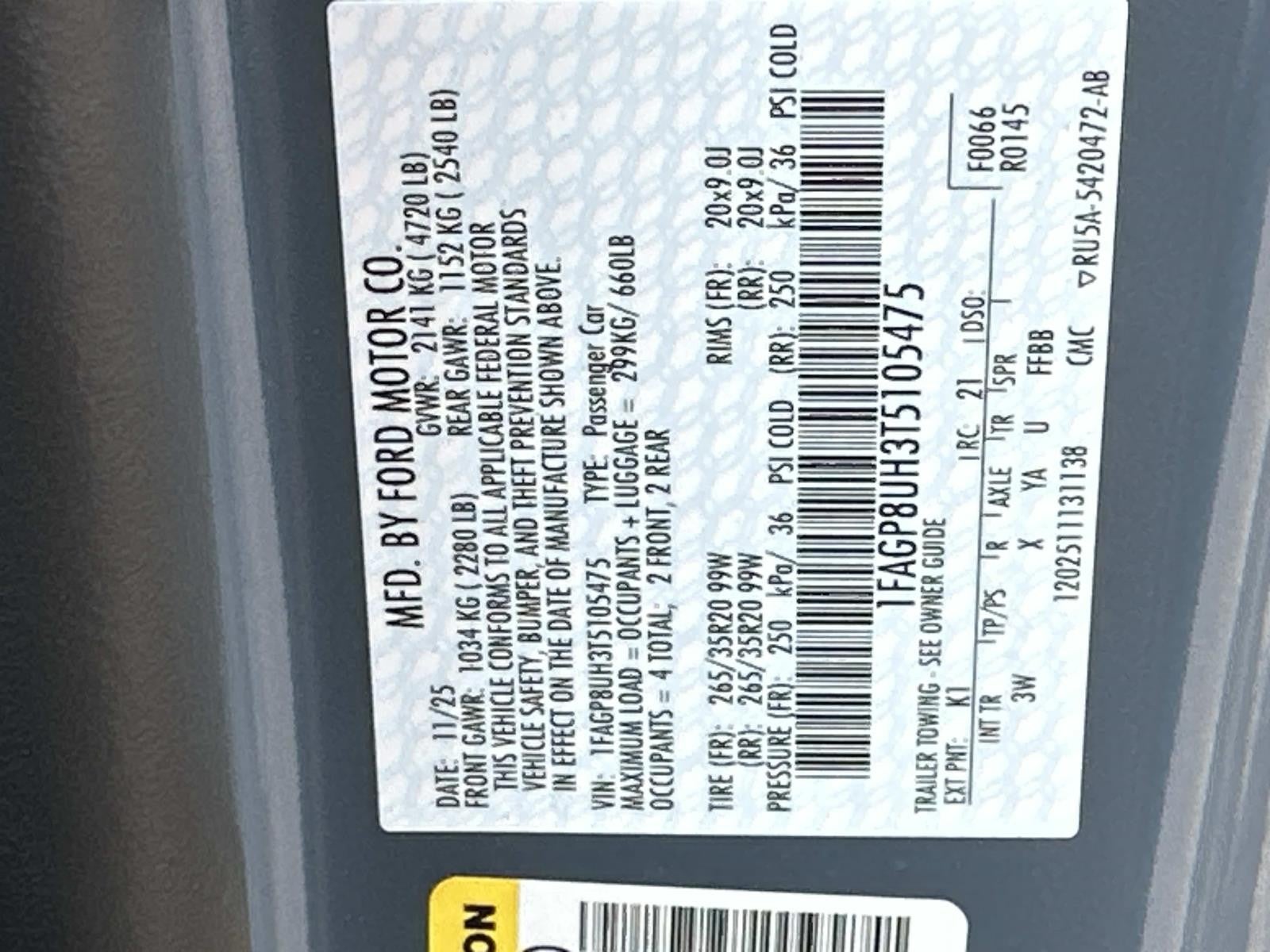 2026 Ford Mustang ECOBOOST PREMIUM CONVERTI