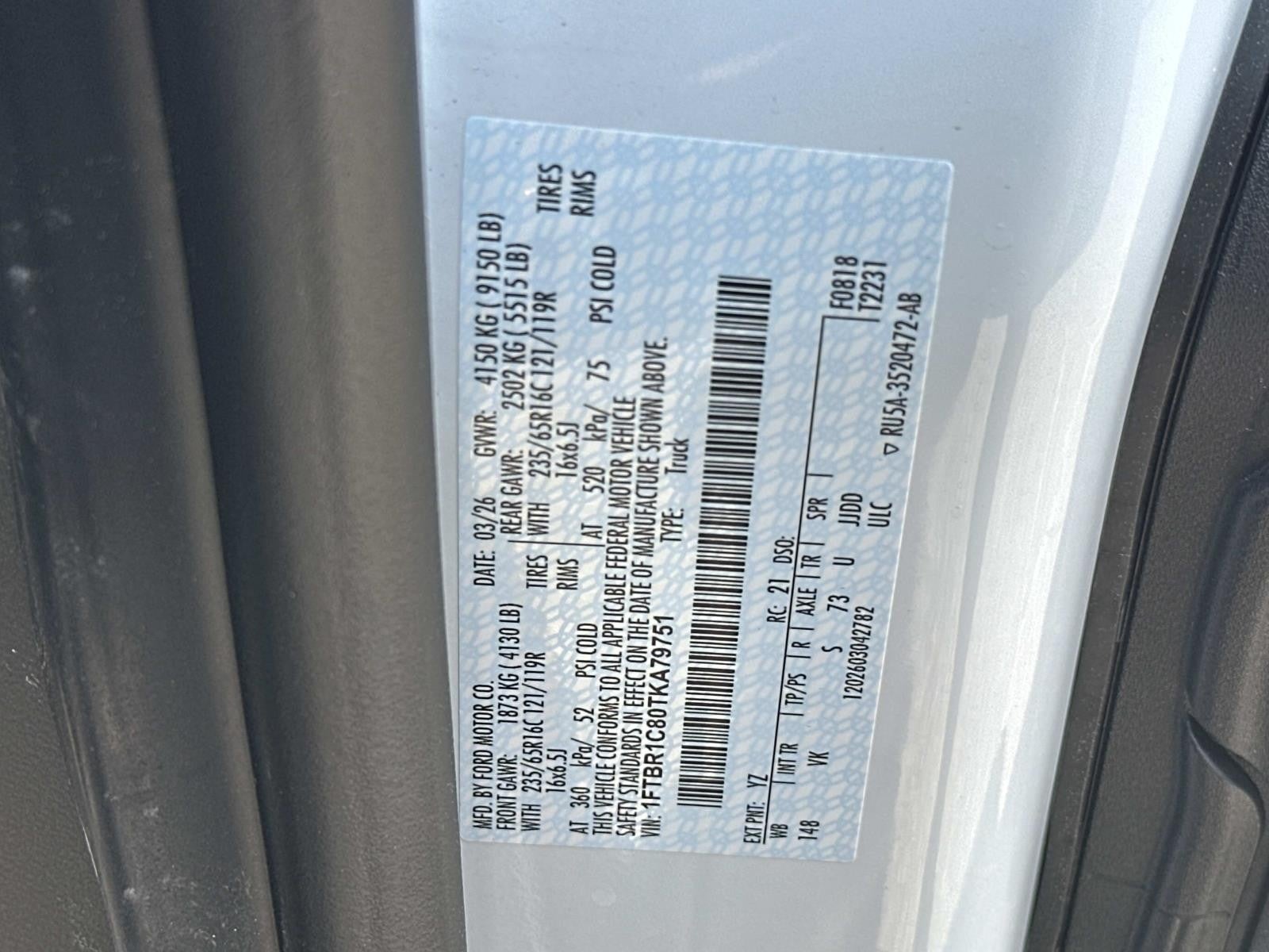 2026 Ford Transit Cargo Van T-250 148 MED RF 9150 GV