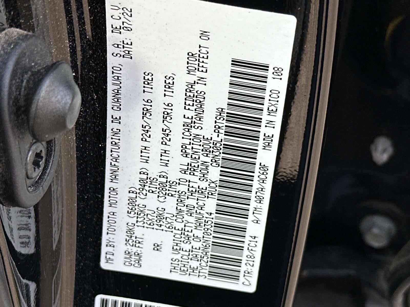 2022 Toyota Tacoma 4WD SR5