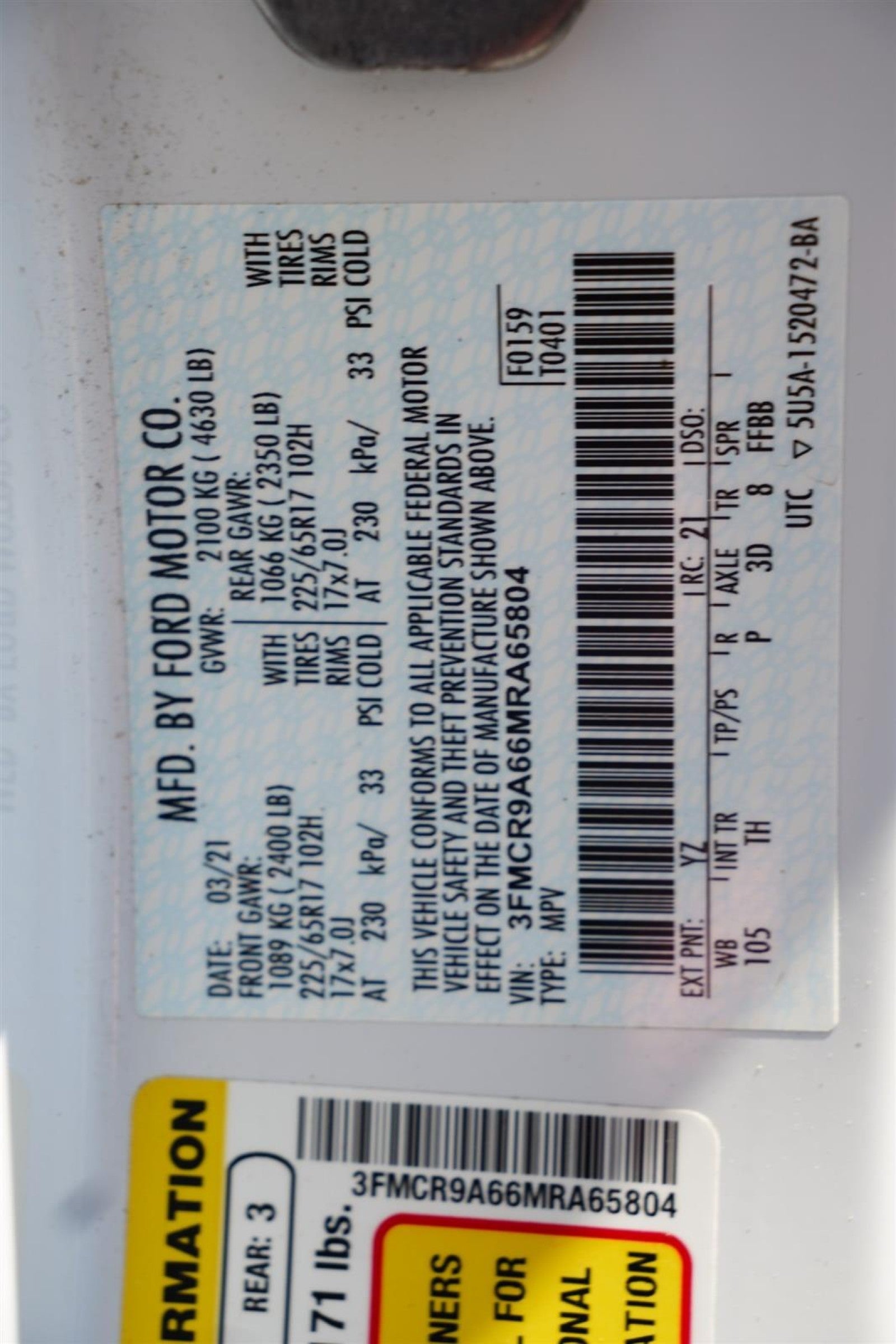 2021 Ford Bronco Sport BASE 4X4