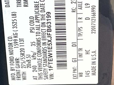 2018 Ford F-150 LARIAT 4WD SUPERCREW 5.5'