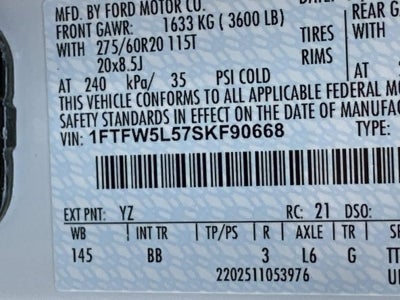 2025 Ford F-150 LARIAT 4WD SUPERCREW 5.5' PUG PACKAGE