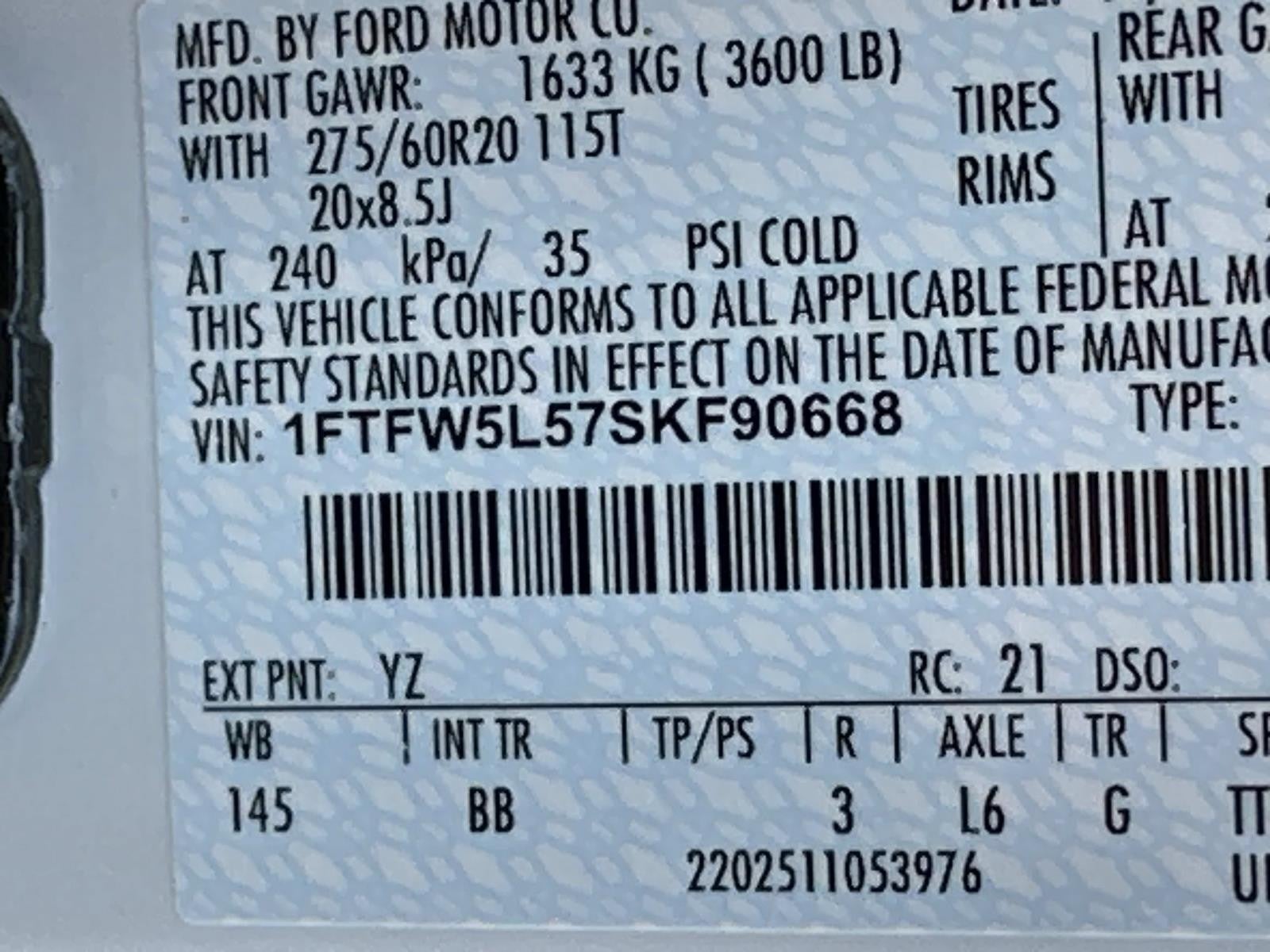 2025 Ford F-150 LARIAT 4WD SUPERCREW 5.5' PUG PACKAGE