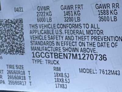 2021 Chevrolet Colorado 4WD CREW CAB 128 WORK TR