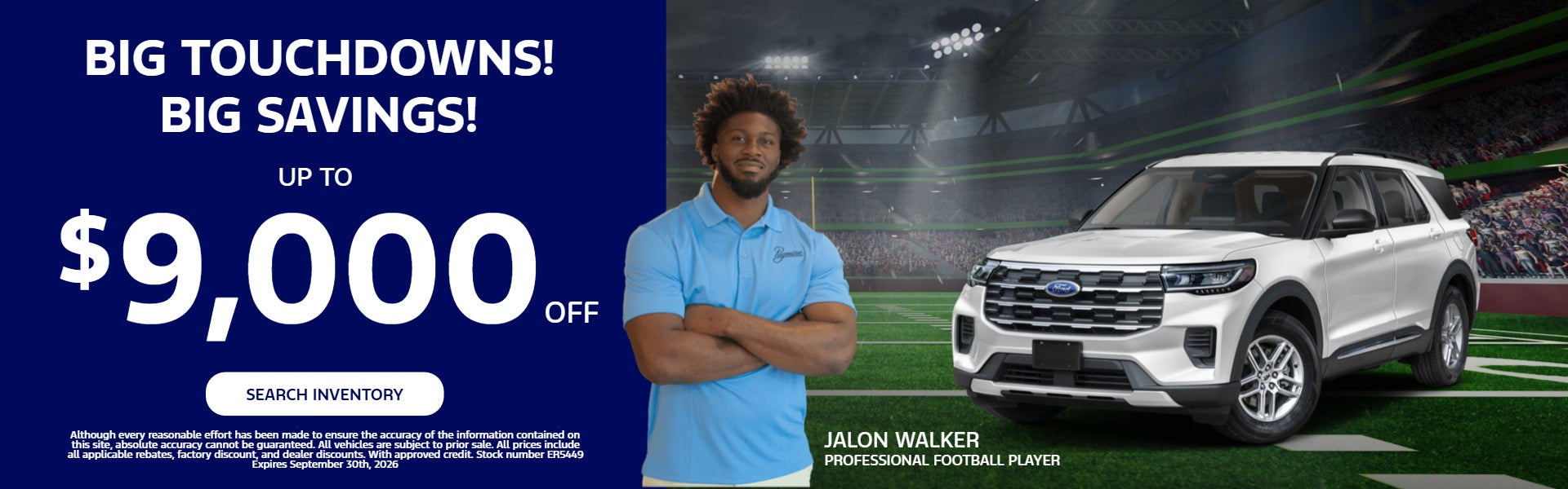 Up to $9000 off Ford Explorer